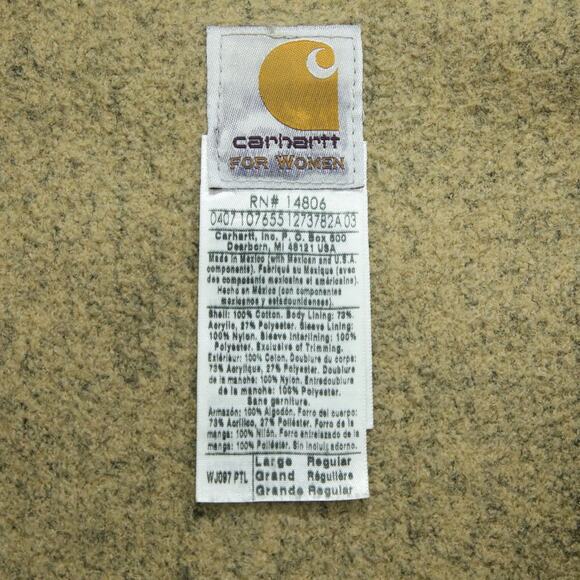 Vintage Carhartt WOMENS WJ097 PTL FADED Grey Detroit Jacket Sherpa Size Large - Picture 14 of 15